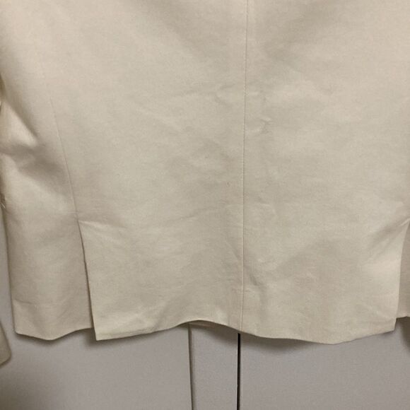 Theory One-Button Cotton Woman’s Blazer in Rice. Size 00. Made in USA. - Picture 4 of 8